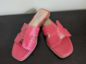 Steven New York Hanna-O Pink Woven Slide Sandals 6.5